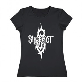 Женская футболка хлопок с принтом SLIPKNOT в Ухте, 100% хлопок | прямой крой, круглый вырез горловины, длина до линии бедер, слегка спущенное плечо | corey taylor | mick thomson. | music | slipknot | we are not your kind | альтернативный метал | готик | грув метал | метал | музыка | ню метал | слипкнот | слипнот