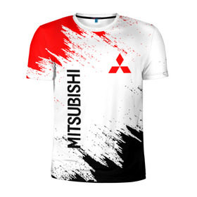 Мужская футболка 3D спортивная с принтом MITSUBISHI в Ухте, 100% полиэстер с улучшенными характеристиками | приталенный силуэт, круглая горловина, широкие плечи, сужается к линии бедра | Тематика изображения на принте: mitsubishi | sport | митсубиси | митсубиши | спорт