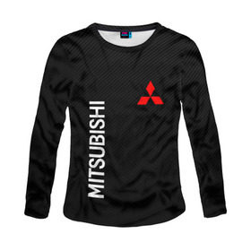 Женский лонгслив 3D с принтом MITSUBISHI (carbon) в Ухте, 100% полиэстер | длинные рукава, круглый вырез горловины, полуприлегающий силуэт | mitsubishi | sport | митсубиси | митсубиши | спорт