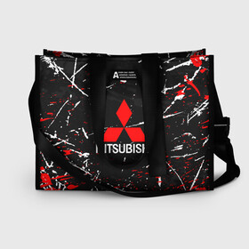 Сумка-шоппер 3D с принтом MITSUBISHI в Ухте, 100% полиэстер | застегивается на металлическую кнопку; внутренний карман застегивается на молнию. Стенки укреплены специальным мягким материалом, чтобы защитить содержимое от несильных ударов
 | mitsubishi | sport | митсубиси | митсубиши | спорт
