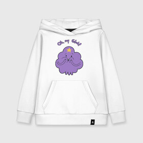 Детская толстовка хлопок с принтом Oh my Glob! в Ухте, 100% хлопок | Круглый горловой вырез, эластичные манжеты, пояс, капюшен | cartoon network | finn | jake | аdventure time | время приключений | джейк | катун | катун нетворк | ливнерог | марселин | пупырка | радугарог | финн