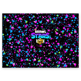 Поздравительная открытка с принтом  BRAWL STARS в Ухте, 100% бумага | плотность бумаги 280 г/м2, матовая, на обратной стороне линовка и место для марки
 | Тематика изображения на принте: brawl stars | bull | colt | games | leon | stars | берли | бо | брок | джесси | динамайк | дэррил | игры | кольт | леон | нита | пайпер | пенни | поко | пэм | рикошет | спайк | тара | фрэнк | шелли | эль примо