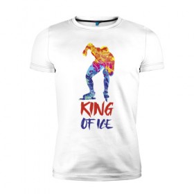 Мужская футболка премиум с принтом Король льда в Ухте, 92% хлопок, 8% лайкра | приталенный силуэт, круглый вырез ворота, длина до линии бедра, короткий рукав | ice | king | rack | skater | skates | sport | sportsman | start | коньки | конькобежец | король | пед | спорт | спортсмен | старт | стойка