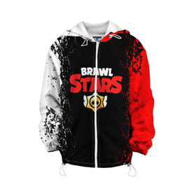 Детская куртка 3D с принтом BRAWL STARS в Ухте, 100% полиэстер | застежка — молния, подол и капюшон оформлены резинкой с фиксаторами, по бокам — два кармана без застежек, один потайной карман на груди, плотность верхнего слоя — 90 г/м2; плотность флисового подклада — 260 г/м2 | Тематика изображения на принте: brawl stars | bull | colt | games | leon | stars | берли | бо | брок | джесси | динамайк | дэррил | игры | кольт | леон | нита | пайпер | пенни | поко | пэм | рикошет | спайк | тара | фрэнк | шелли | эль примо
