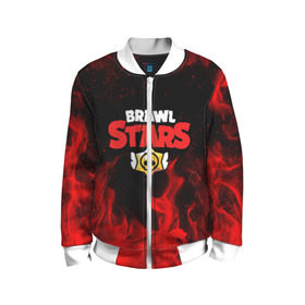 Детский бомбер 3D с принтом BRAWL STARS в Ухте, 100% полиэстер | застегивается на молнию, по бокам два кармана без застежек, мягкие манжеты, по низу бомбера и на воротнике — эластичная резинка | Тематика изображения на принте: brawl stars | bull | colt | leon | stars | берли | бо | брок | ворон | джесси | динамайк | дэррил | кольт | леон | мортис | нита | пайпер | пенни | поко | пэм | рикошет | спайк | тара | фрэнк | шелли | эль примо