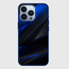 Чехол для iPhone 13 Pro с принтом Blue and Black в Ухте,  |  | 3d | 3д | black | blue | texture | геометрия | красно синее | синий | текстуры | фигуры | черный