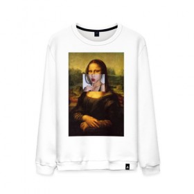 Мужской свитшот хлопок с принтом Мона лиза в Ухте, 100% хлопок |  | mona lisa | леонардо винчи | мона лиза | мона лиза картина | мона лиза леонардо | мона лиза одежда