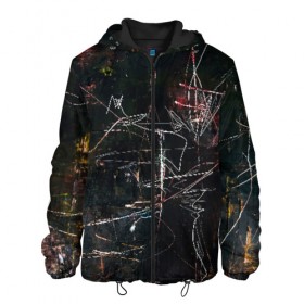 Мужская куртка 3D с принтом Dark brush в Ухте, ткань верха — 100% полиэстер, подклад — флис | прямой крой, подол и капюшон оформлены резинкой с фиксаторами, два кармана без застежек по бокам, один большой потайной карман на груди. Карман на груди застегивается на липучку | black | brush | texture | краски | мазки | раскраска | текстуры | черный