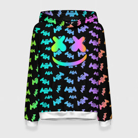 Женская толстовка 3D с принтом MARSHMELLO в Ухте, 100% полиэстер  | двухслойный капюшон со шнурком для регулировки, мягкие манжеты на рукавах и по низу толстовки, спереди карман-кенгуру с мягким внутренним слоем. | marshmello | диджей | клуб | клубная музыка | маршмеллоу | маршмело | маршмэлло | маршмэллоу | маршмэло | музыка | электронная