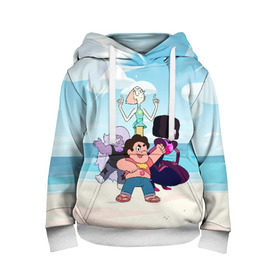 Детская толстовка 3D с принтом Steven Universe в Ухте, 100% полиэстер | двухслойный капюшон со шнурком для регулировки, мягкие манжеты на рукавах и по низу толстовки, спереди карман-кенгуру с мягким внутренним слоем | steven universe | аметист | вселенная стивена | гранат | жемчуг | конни махесваран | кристальные самоцветы | лазурит | ляпис лазурит | перидот | самоцветы | стивен кварц юнивёрс