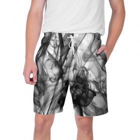 Мужские шорты 3D с принтом SMOKE ABSTRACTION в Ухте,  полиэстер 100% | прямой крой, два кармана без застежек по бокам. Мягкая трикотажная резинка на поясе, внутри которой широкие завязки. Длина чуть выше колен | Тематика изображения на принте: abstraction | smoke | абстракция | дым | огонь.