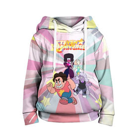 Детская толстовка 3D с принтом Steven Universe в Ухте, 100% полиэстер | двухслойный капюшон со шнурком для регулировки, мягкие манжеты на рукавах и по низу толстовки, спереди карман-кенгуру с мягким внутренним слоем | steven universe | аметист | вселенная стивена | гранат | жемчуг | конни махесваран | кристальные самоцветы | лазурит | ляпис лазурит | перидот | самоцветы | стивен кварц юнивёрс