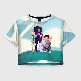 Женская футболка Crop-top 3D Steven Universe: в Ухте, 100% полиэстер | круглая горловина, длина футболки до линии талии, рукава с отворотами | steven universe | аметист | вселенная стивена | гранат | жемчуг | конни махесваран | кристальные самоцветы | лазурит | ляпис лазурит | перидот | самоцветы | стивен кварц юнивёрс