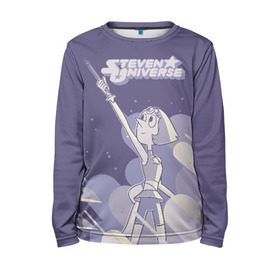 Детский лонгслив 3D с принтом Steven Universe в Ухте, 100% полиэстер | длинные рукава, круглый вырез горловины, полуприлегающий силуэт
 | steven universe | аметист | вселенная стивена | гранат | жемчуг | конни махесваран | кристальные самоцветы | лазурит | ляпис лазурит | перидот | самоцветы | стивен кварц юнивёрс