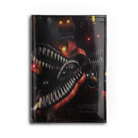 Обложка для автодокументов FIVE NIGHTS AT FREDDYS: в Ухте, натуральная кожа |  размер 19,9*13 см; внутри 4 больших “конверта” для документов и один маленький отдел — туда идеально встанут права | 5 ночей с фредди | animation | bonnie | chica | five nights at freddys | fnaf | foxy | freddy | funny | horror | scary | бонни | майк | пять | ужас | фнаф | фокси | фредди | чика | шмидт