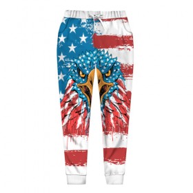 Женские брюки 3D с принтом American Eagle в Ухте, полиэстер 100% | прямой крой, два кармана без застежек по бокам, с мягкой трикотажной резинкой на поясе и по низу штанин. В поясе для дополнительного комфорта — широкие завязки | america | amerika | bird | eagle | flag | usa | америка | американский | орел | птица | соединенные | сша | флаг | штаты