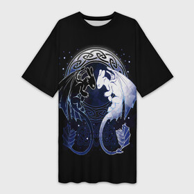 Платье-футболка 3D Как приручить дракона: в Ухте,  |  | dragon | how | to train | your | астрид | беззубик | викинги | всадник | гриммель | дневная | дракон | иккинг | как | ночная | олух | приручить | фурия | фэнтези