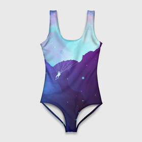 Купальник-боди 3D с принтом Skydiver в Ухте, 82% полиэстер, 18% эластан | Круглая горловина, круглый вырез на спине | Тематика изображения на принте: good morning | jump | motivation | skydiver | skydiving | sport | зож | мотивация | парашютист | парашютный спорт | прыжки с парашютом | спорт | успех | утро