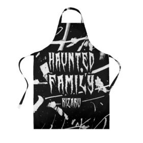 Фартук 3D с принтом KIZARU - HAUNTED FAMILY в Ухте, 100% полиэстер | общий размер — 65 х 85 см, ширина нагрудника — 26 см, горловина — 53 см, длина завязок — 54 см, общий обхват в поясе — 173 см. Принт на завязках и на горловине наносится с двух сторон, на основной части фартука — только с внешней стороны | family | haunted | hip | hop | karmageddon | karmagedon | kizaru | music | rap | rapper | дежавю | кармагеддон | кармагедон | кизаро | кизару | музыка | нечипоренко | олег | рэп | рэпер | фэмили | хаунтед | хип | хоп