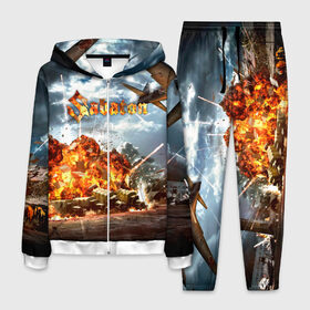 Мужской костюм 3D с принтом Sabaton в Ухте, 100% полиэстер | Манжеты и пояс оформлены тканевой резинкой, двухслойный капюшон со шнурком для регулировки, карманы спереди | battle metal | primo victoria | sabaton | the art of war | the great war | группа | йоаким броден | латный ботинок | метал | пауэр | рыцарские доспехи | сабатон | собатон | хэви