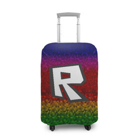 Чехол для чемодана 3D с принтом ROBLOX в Ухте, 86% полиэфир, 14% спандекс | двустороннее нанесение принта, прорези для ручек и колес | game | gamer | logo | minecraft | roblox | simulator | игра | конструктор | лого | симулятор | строительство | фигура
