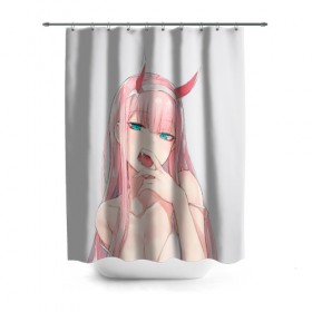 Штора 3D для ванной с принтом Senpai 02 в Ухте, 100% полиэстер | плотность материала — 100 г/м2. Стандартный размер — 146 см х 180 см. По верхнему краю — пластиковые люверсы для креплений. В комплекте 10 пластиковых колец | 02 | ahegao | anime | darling in the franxx | franxx | manga | senpai | аниме | ахегао | манга | милый во франксе | сенпай | франкс