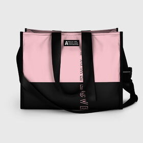 Сумка-шоппер 3D с принтом BTS Fake Love в Ухте, 100% полиэстер | застегивается на металлическую кнопку; внутренний карман застегивается на молнию. Стенки укреплены специальным мягким материалом, чтобы защитить содержимое от несильных ударов
 | bts | bts army | bts fake love | fake love | kpop | бтс | кпоп