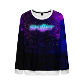Мужской свитшот 3D с принтом Skillet в Ухте, 100% полиэстер с мягким внутренним слоем | круглый вырез горловины, мягкая резинка на манжетах и поясе, свободная посадка по фигуре | alternative rock | christian metal | christian rock | cooper | hard rock | neon | nu metal | scilet | scillet | skilet | skillit | symphonic metal | неон | скелет | скилет | скилт