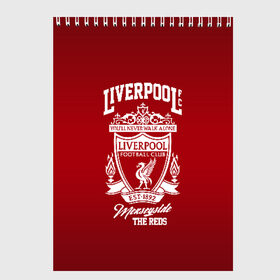 Скетчбук с принтом LIVERPOOL в Ухте, 100% бумага
 | 48 листов, плотность листов — 100 г/м2, плотность картонной обложки — 250 г/м2. Листы скреплены сверху удобной пружинной спиралью | lfc | liverpool | sport | ynwa | ливерпуль | лфк | спорт