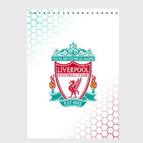 Скетчбук с принтом LIVERPOOL в Ухте, 100% бумага
 | 48 листов, плотность листов — 100 г/м2, плотность картонной обложки — 250 г/м2. Листы скреплены сверху удобной пружинной спиралью | lfc | liverpool | sport | ynwa | ливерпуль | лфк | спорт