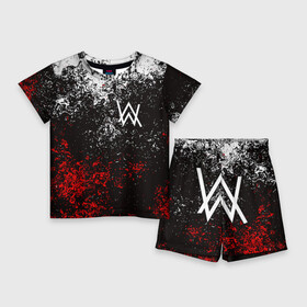 Детский костюм с шортами 3D с принтом ALAN WALKER (НА СПИНЕ) в Ухте,  |  | alan walker | aw | electro | electro music | music | алан уокер | музыка | музыкант | электро | электронная музыка