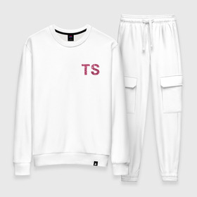 Женский костюм хлопок с принтом TAYLOR SWIFT в Ухте, 100% хлопок | на свитшоте круглая горловина, мягкая резинка по низу. Брюки заужены к низу, на них два вида карманов: два 