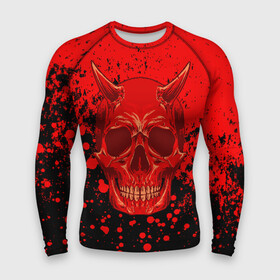 Мужской рашгард 3D с принтом Devil Skull в Ухте,  |  | blood | devil | halloween | horror | paint | skull | дьявол | краска | кровь | страшный | хеллоуин | хэлуин | череп
