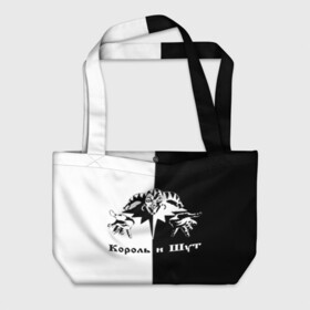 Пляжная сумка 3D с принтом Король и Шут в Ухте, 100% полиэстер | застегивается на металлическую кнопку; внутренний карман застегивается на молнию. Стенки укреплены специальным мягким материалом, чтобы защитить содержимое от несильных ударов
 | киш | король и шут | михаил горшенев