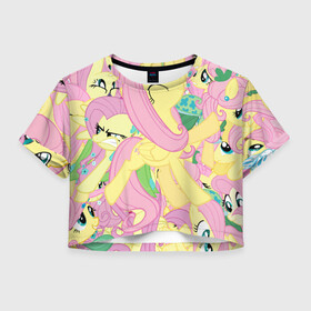 Женская футболка Crop-top 3D ПОНИ: в Ухте, 100% полиэстер | круглая горловина, длина футболки до линии талии, рукава с отворотами | my little pony | pinkie pie | scootaloo | spike | sweaty balls | искорка | крошка бель | маленькие пони | мульфтфильм | пони | скутолу | эппл блум