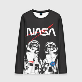 Мужской лонгслив 3D Nasa cats austronaut : в Ухте, 100% полиэстер | длинные рукава, круглый вырез горловины, полуприлегающий силуэт | cats austronaut | nasa | space | космос | кот космонавт | наса | насса