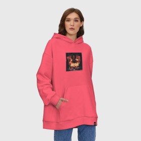 Худи SuperOversize хлопок с принтом KIZARU KARMAGEDDON в Ухте, 70% хлопок, 30% полиэстер, мягкий начес внутри | карман-кенгуру, эластичная резинка на манжетах и по нижней кромке, двухслойный капюшон
 | karmageddon | karmagedon | kizaru | кармагеддон | кармагедон | кизару