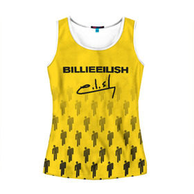 Женская майка 3D с принтом BILLIE EILISH (автограф) в Ухте, 100% полиэстер | круглая горловина, прямой силуэт, длина до линии бедра | be | billie | billie eilish | билли | билли айлиш