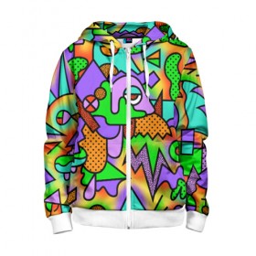 Детская толстовка 3D на молнии с принтом PSY GEOMETRY в Ухте, 100% полиэстер |  манжеты и пояс оформлены широкой мягкой резинкой, двухслойный капюшон со шнурком для регулировки, спереди карманы и застежка-молния
 | Тематика изображения на принте: abstract | abstraction | color | geometry | paitnt | psy | абстракция | геометрия | краски | неоновые | психоделика