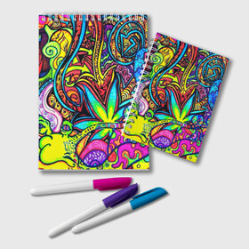 Блокнот с принтом ABSTRACTION PSY в Ухте, 100% бумага | 48 листов, плотность листов — 60 г/м2, плотность картонной обложки — 250 г/м2. Листы скреплены удобной пружинной спиралью. Цвет линий — светло-серый
 | Тематика изображения на принте: abstract | abstraction | color | geometry | paitnt | psy | абстракция | геометрия | краски | неоновые | психоделика
