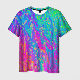 Мужская футболка 3D с принтом НЕОНОВАЯ ПАЛИТРА в Ухте, 100% полиэфир | прямой крой, круглый вырез горловины, длина до линии бедер | abstract | abstraction | color | geometry | paitnt | psy | абстракция | геометрия | краски | неоновые | психоделика