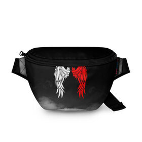 Поясная сумка 3D с принтом GOOD OMENS в Ухте, 100% полиэстер | плотная ткань, ремень с регулируемой длиной, внутри несколько карманов для мелочей, основное отделение и карман с обратной стороны сумки застегиваются на молнию | good omens | благие знамения | терри пратчетт