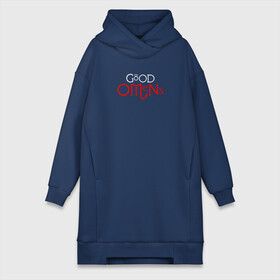 Платье-худи хлопок с принтом GOOD OMENS (КРЫЛЬЯ) в Ухте,  |  | good omens | благие знамения | терри пратчетт