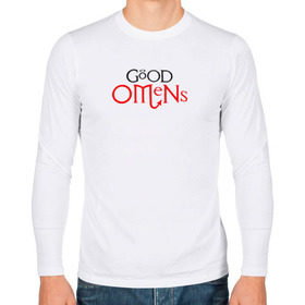 Мужской лонгслив хлопок с принтом GOOD OMENS (КРЫЛЬЯ) в Ухте, 100% хлопок |  | Тематика изображения на принте: good omens | благие знамения | терри пратчетт