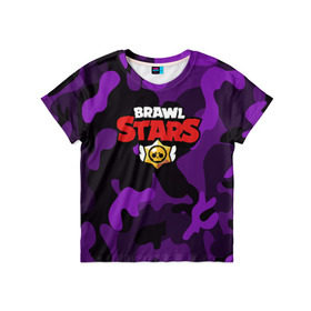 Детская футболка 3D с принтом Brawl Stars в Ухте, 100% гипоаллергенный полиэфир | прямой крой, круглый вырез горловины, длина до линии бедер, чуть спущенное плечо, ткань немного тянется | brawl | brawl stars | stars | бравл | бравл старс | браво старс | игра | компьютерная | онлайн | старс