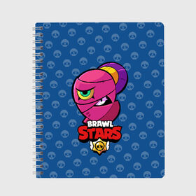 Тетрадь с принтом Brawl Stars в Ухте, 100% бумага | 48 листов, плотность листов — 60 г/м2, плотность картонной обложки — 250 г/м2. Листы скреплены сбоку удобной пружинной спиралью. Уголки страниц и обложки скругленные. Цвет линий — светло-серый
 | brawl | brawl stars | stars | бравл | бравл старс | браво старс | игра | компьютерная | онлайн | старс