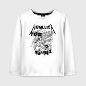 Детский лонгслив хлопок с принтом Metallica в Ухте, 100% хлопок | круглый вырез горловины, полуприлегающий силуэт, длина до линии бедер | metalica | metallica | группа | джеймс хэтфилд | кирк хэмметт | ларс ульрих | метал | металика | металлика | миталика | музыка | роберт трухильо | рок | трэш | трэшметал | хард | хеви