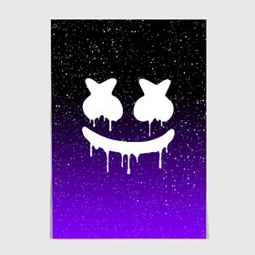 Постер с принтом MARSHMELLO в Ухте, 100% бумага
 | бумага, плотность 150 мг. Матовая, но за счет высокого коэффициента гладкости имеет небольшой блеск и дает на свету блики, но в отличии от глянцевой бумаги не покрыта лаком | america | dj | marshmello | usa | америка | маршмелло