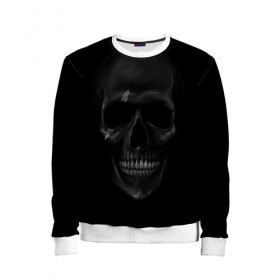 Детский свитшот 3D с принтом ЧЕРЕП В ТЕМНОТЕ в Ухте, 100% полиэстер | свободная посадка, прямой крой, мягкая тканевая резинка на рукавах и понизу свитшота | abstract | abstraction | bones | fantasy | skull | голова | кости | скилет | череп
