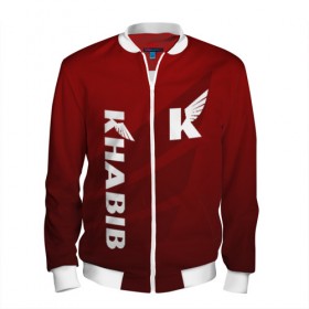 Мужской бомбер 3D с принтом ХАБИБ НУРМАГОМЕДОВ в Ухте, 100% полиэстер | застегивается на молнию, по бокам два кармана без застежек, по низу бомбера и на воротнике - эластичная резинка | khabib | khabib nurmagomedov | хабиб | хабиб нурмагомедов